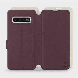 Hülle für Samsung Galaxy S10 - Farbe Burgund mit Platin