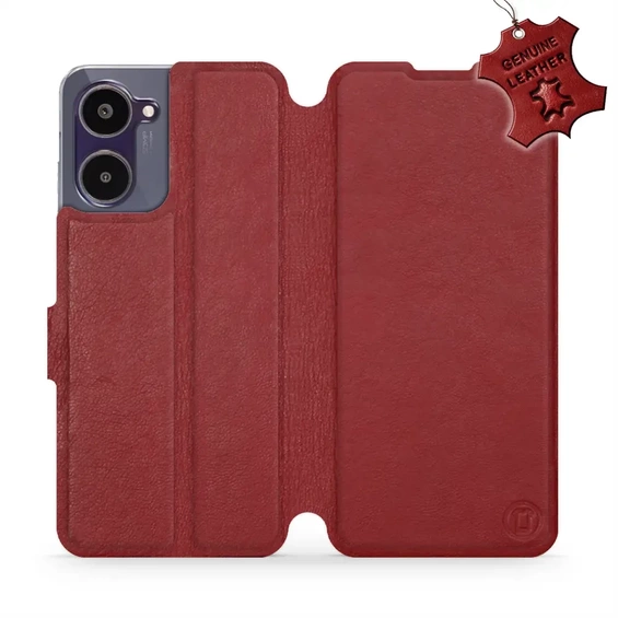 Hülle für Realme 10 - Farbe Dark Red Leather
