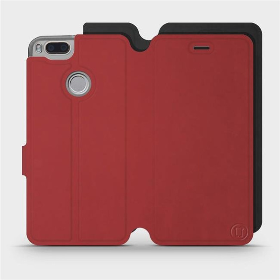 Hülle für Xiaomi Mi A1 - Farbe Dunkelrot mit Schwarz