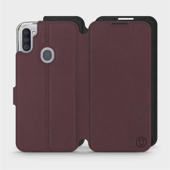 Hülle für Samsung Galaxy M11 - Farbe Burgund mit Schwarz