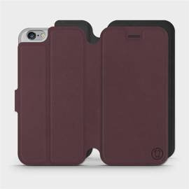 Hülle für Apple iPhone 6 - Farbe Burgund mit Schwarz