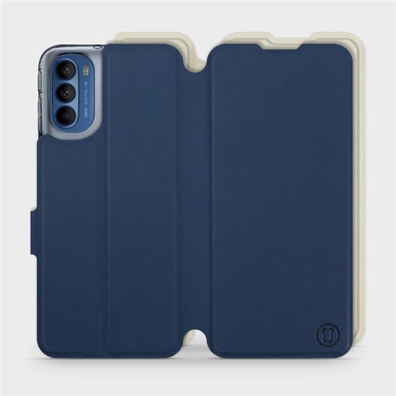 Hülle für Motorola Moto G41 - Farbe Marineblau mit Platin