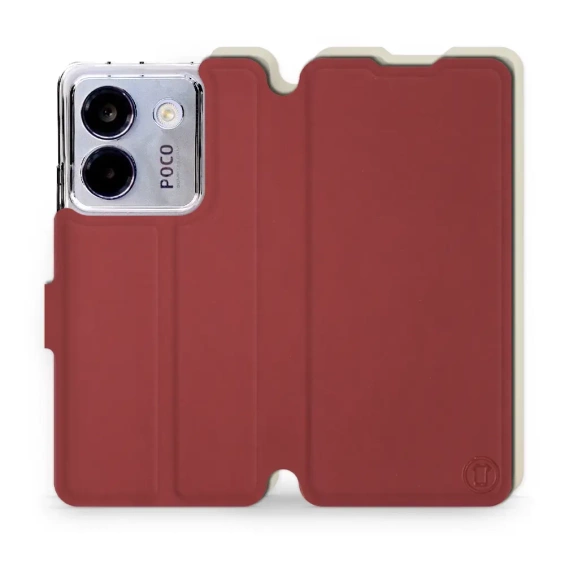 Hülle für Xiaomi POCO M7 Pro 5G - Farbe Dunkelrot mit Platin