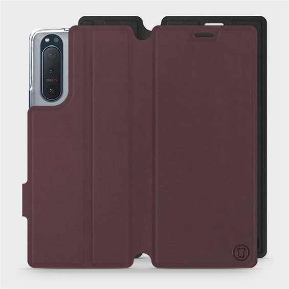 Hülle für Sony Xperia 5 II - Farbe Burgund mit Schwarz