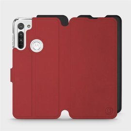 Hülle für Motorola Moto G8 - Farbe Dunkelrot mit Schwarz