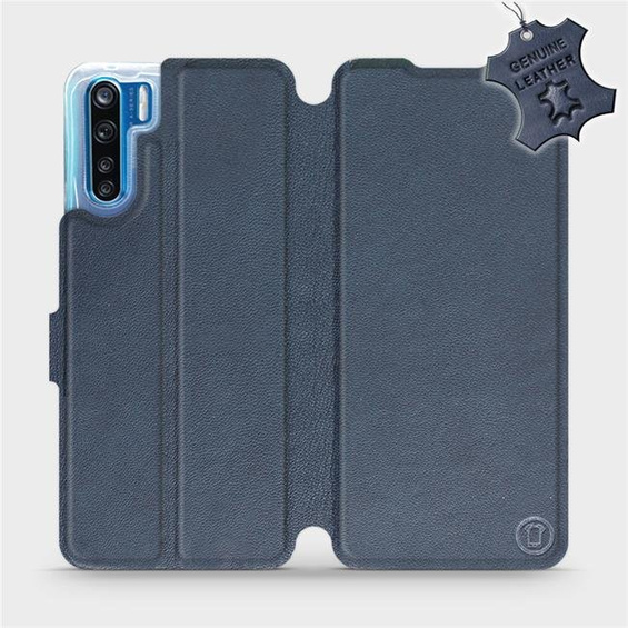 Hülle für OPPO A91 - Farbe Blue Leather