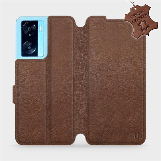 Hülle für OPPO A57S - Farbe Brown Leather