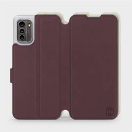 Hülle für Nokia G60 5G - Farbe Burgund mit Platin