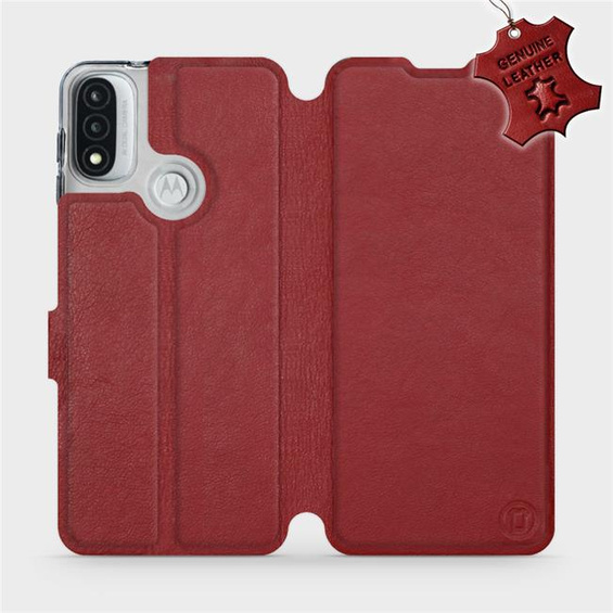 Hülle für Motorola Moto E20 - Farbe Dark Red Leather