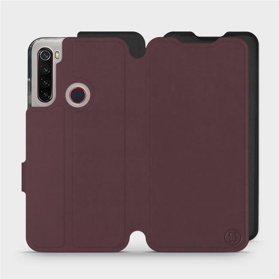 Hülle für Xiaomi Redmi Note 8 2021 - Farbe Burgund mit Schwarz