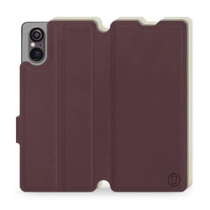 Hülle für Sony Xperia 5 V - Farbe Burgund mit Platin