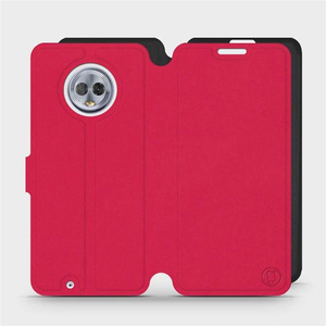 Hülle für Motorola Moto G6 - Farbe Rot mit Schwarz