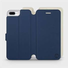 Hülle für Apple iPhone 7 Plus - Farbe Marineblau mit Platin