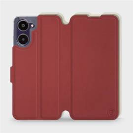 Hülle für Realme 10 - Farbe Dunkelrot mit Platin