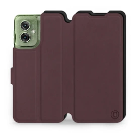 Hülle für Motorola Moto G55 5G - Farbe Burgund mit Schwarz