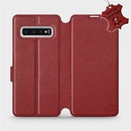 Hülle für Samsung Galaxy S10 - Farbe Dark Red Leather