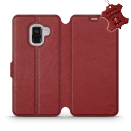 Hülle für Samsung Galaxy A8 2018 - Farbe Dark Red Leather