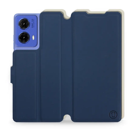 Hülle für Motorola Moto G85 5G - Farbe Marineblau mit Platin