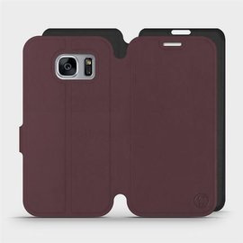 Hülle für Samsung Galaxy S7 Edge - Farbe Burgund mit Schwarz
