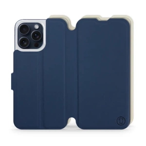 Hülle für Apple iPhone 15 Pro Max - Farbe Marineblau mit Platin