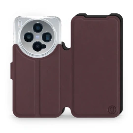 Hülle für Vivo X300 - Farbe Burgund mit Schwarz