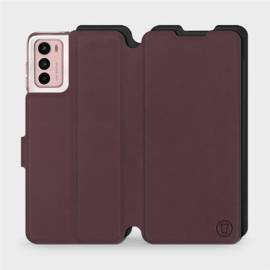 Hülle für Motorola Moto G42 - Farbe Burgund mit Schwarz