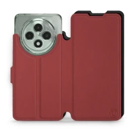 Hülle für OPPO Reno12 F 5G - Farbe Dunkelrot mit Schwarz