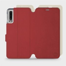 Hülle für Samsung Galaxy A7 2018 - Farbe Dunkelrot mit Platin