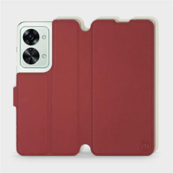 Hülle für OnePlus Nord 2T 5G - Farbe Dunkelrot mit Platin