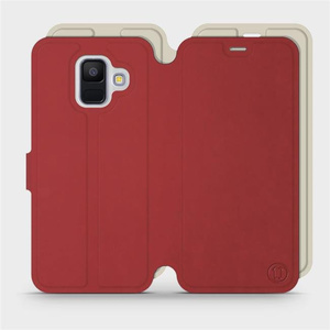 Hülle für Samsung Galaxy A6 2018 - Farbe Dunkelrot mit Platin