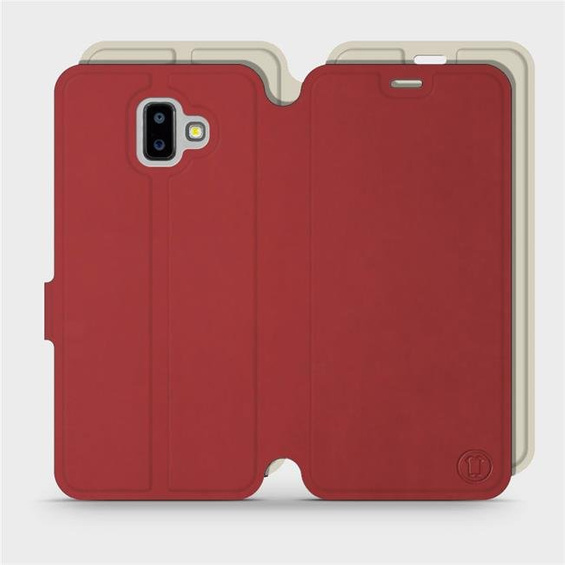 Hülle für Samsung Galaxy J6 Plus 2018 - Farbe Dunkelrot mit Platin