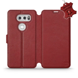 Hülle für LG V30 - Farbe Dark Red Leather
