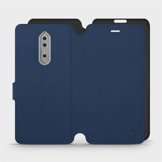 Hülle für Nokia 8 - Farbe Marine mit Schwarz
