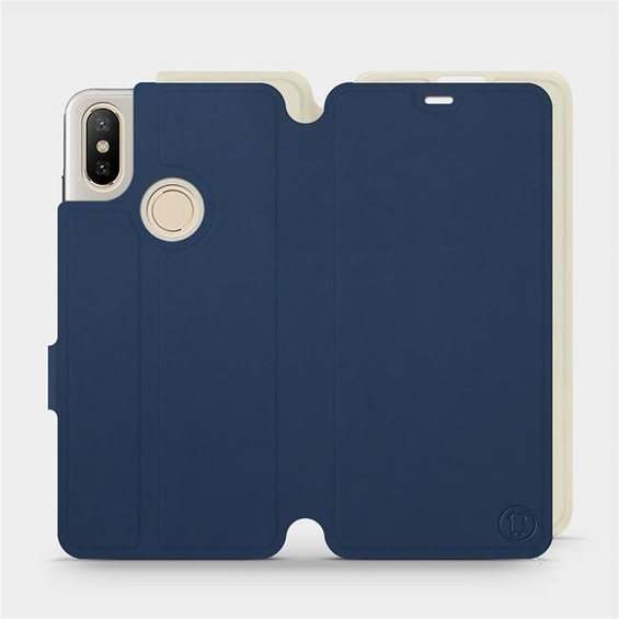 Hülle für Xiaomi Mi A2 - Farbe Marineblau mit Platin