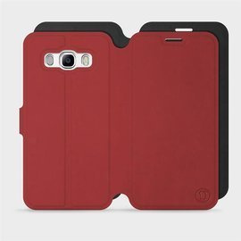 Hülle für Samsung Galaxy J5 2016 - Farbe Dunkelrot mit Schwarz