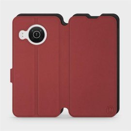 Hülle für Nokia X10 - Farbe Dunkelrot mit Schwarz