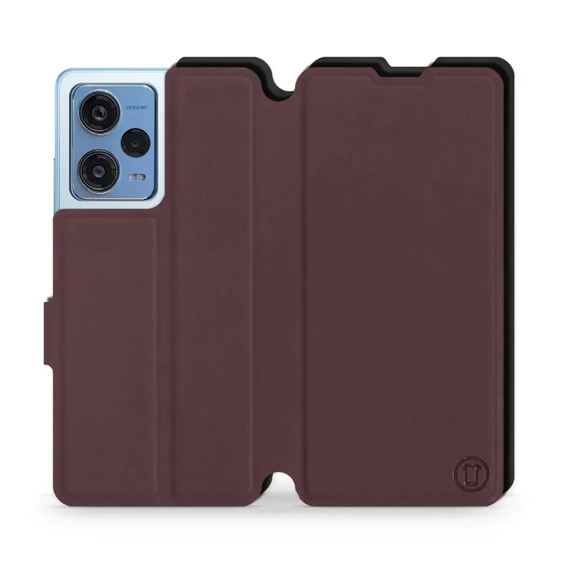 Hülle für Xiaomi Redmi Note 12 Pro Plus 5G - Farbe Burgund mit Schwarz