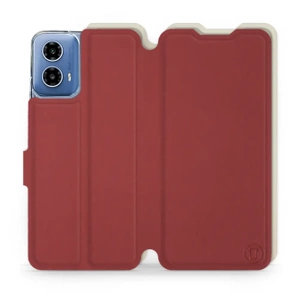 Hülle für Motorola Moto G34 5G - Farbe Dunkelrot mit Platin