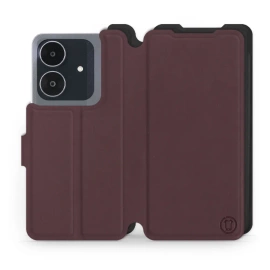 Hülle für Realme Note 60 - Farbe Burgund mit Schwarz