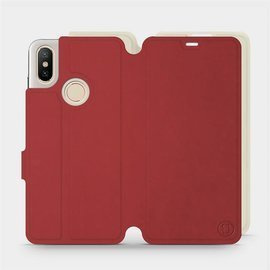 Hülle für Xiaomi Mi A2 - Farbe Dunkelrot mit Platin