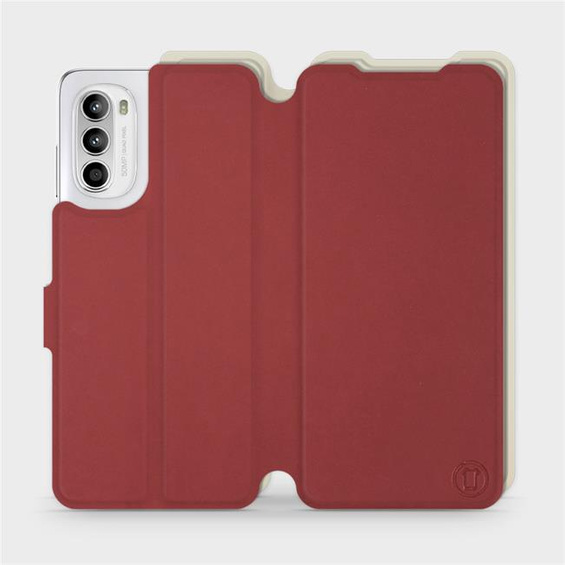 Hülle für Motorola Moto G52 - Farbe Dunkelrot mit Platin