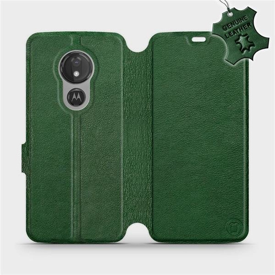 Hülle für Motorola Moto G7 Power - Farbe Green Leather