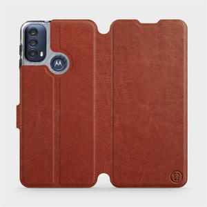 Hülle für Motorola Moto E30 - Farbe Brown&Orange