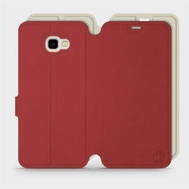 Hülle für Samsung Galaxy J4 Plus 2018 - Farbe Dunkelrot mit Platin