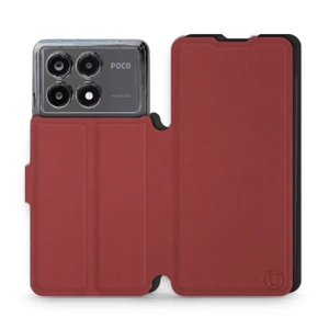 Hülle für Xiaomi POCO X6 Pro - Farbe Dunkelrot mit Schwarz