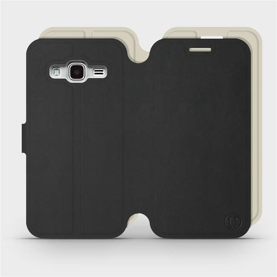 Hülle für Samsung Galaxy J3 2016 - Farbe Schwarz mit Platin