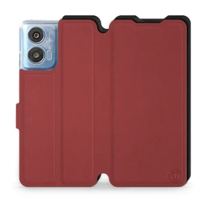 Hülle für Motorola Moto G04 - Farbe Dunkelrot mit Schwarz