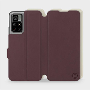 Hülle für Xiaomi Redmi Note 11 - Farbe Burgund mit Platin