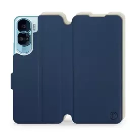 Hülle für Huawei Honor 90 Lite - Farbe Marineblau mit Platin