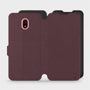 Hülle für Xiaomi Redmi 8A - Farbe Burgund mit Schwarz